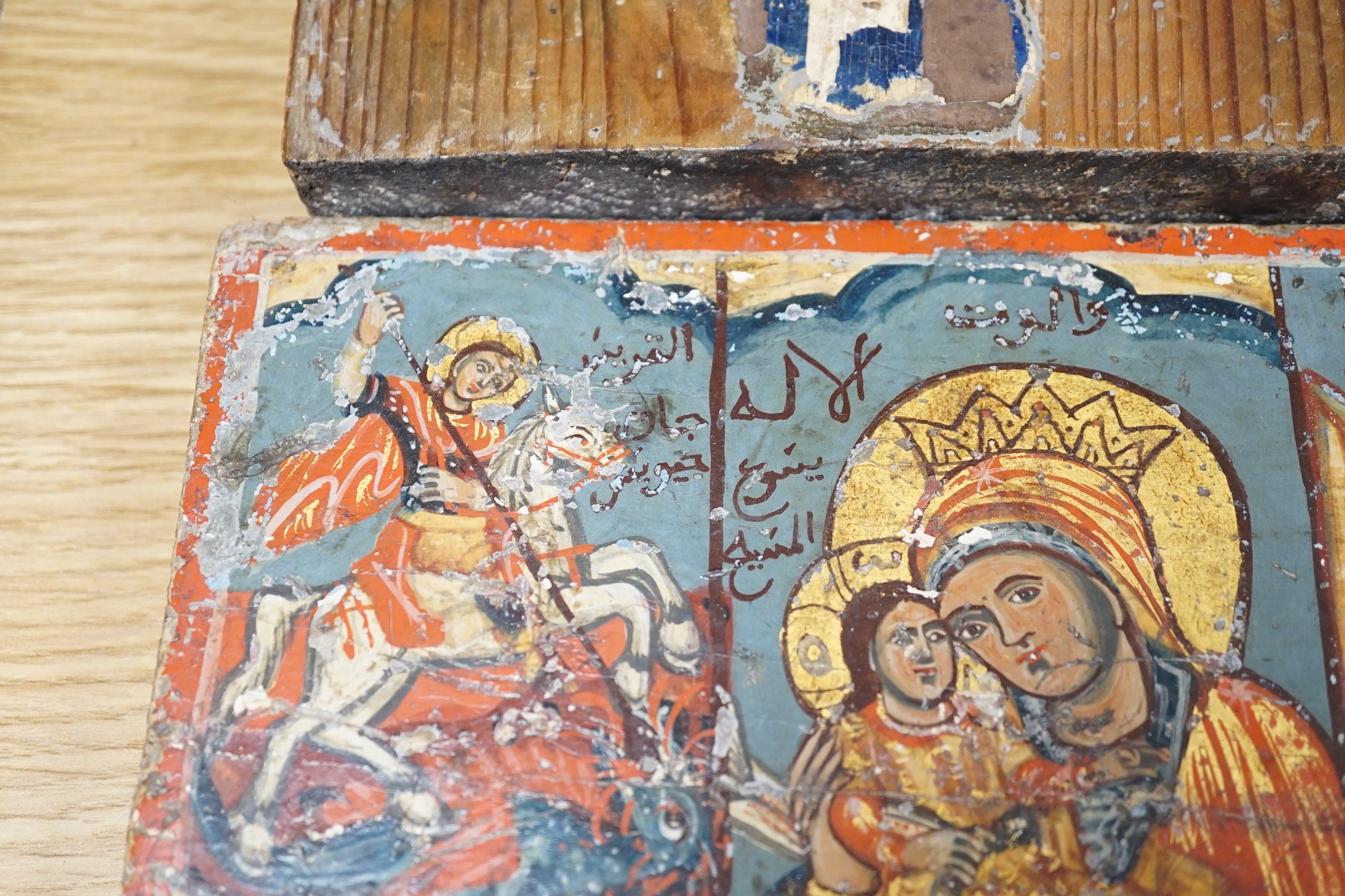 Two polychrome icons, largest 30cms high - Image 5 of 8