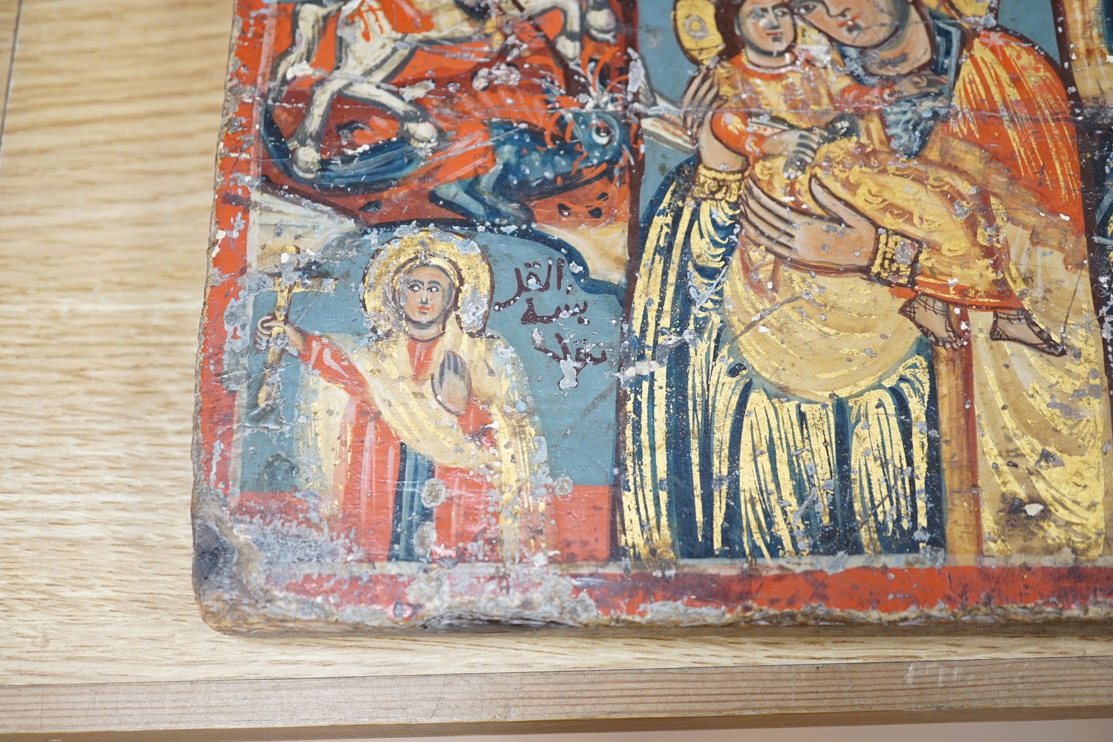 Two polychrome icons, largest 30cms high - Image 8 of 8
