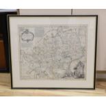 Thomas Kitchin, coloured engraving, A New and Improved Map of Hartfordshire (sic), sold by J.