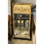 A Regency mahogany giltwood and composition pier glass, width 50cm, height 103cm