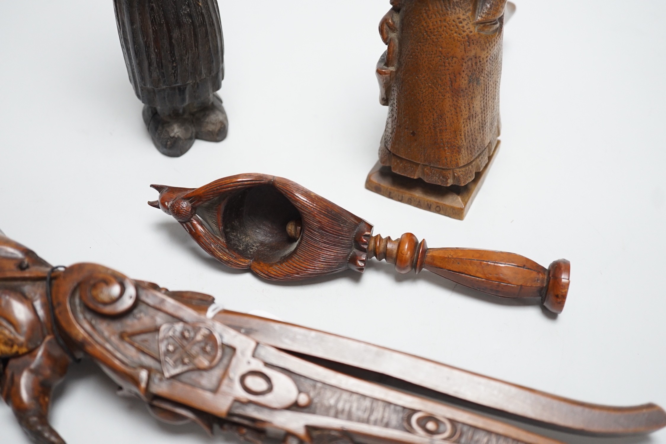 Four late 19th /early 20th century carved wood nutcrackers - Image 3 of 5