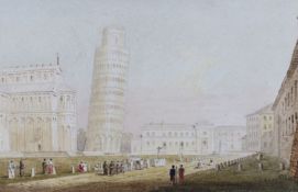 Attributed to William Daniell (1769–1837), watercolour, View of a procession before the Tower of