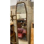 A George II style mahogany pier glass, width 38cm, height 130cm