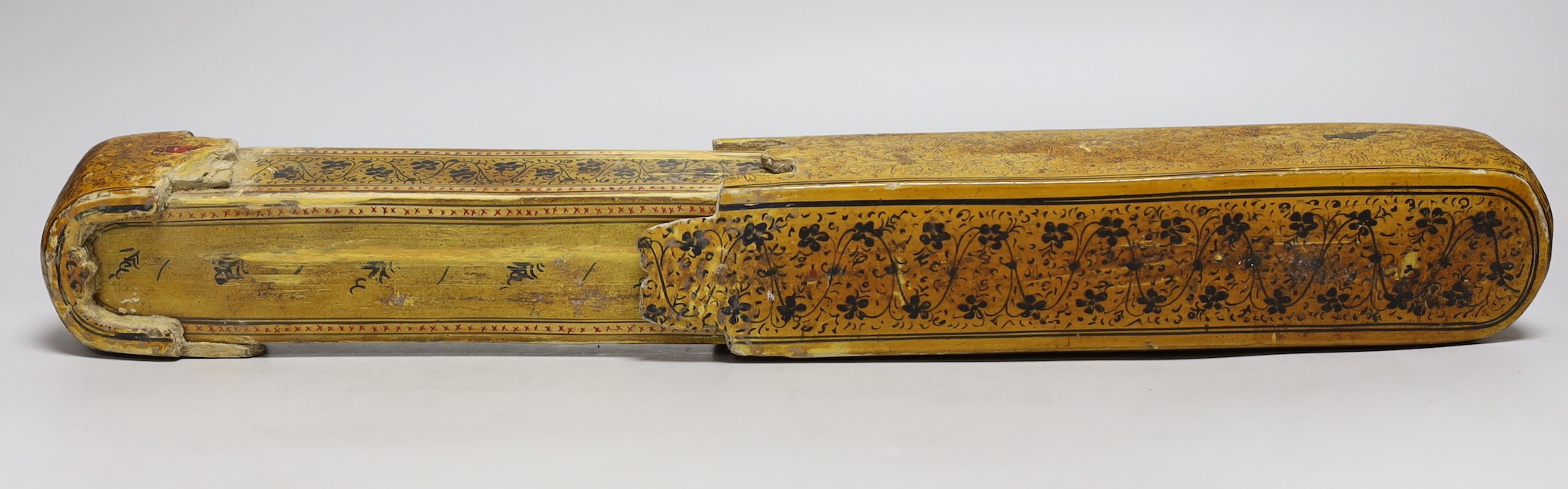 A 19th century Persian papier mache scribe's box, 30cms long - Image 4 of 4