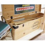 A Jaques croquet set, in original pine box
