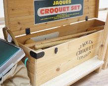 A Jaques croquet set, in original pine box