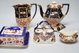 A quantity of Imari pattern ceramics including Ridgways