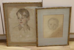 Frederick Samuel Beaumont (1861-1954), pastel and pencil sketches, two head study portraits, ‘Edward