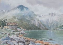 Frederick R. Fitzgerald (1869-1944), watercolour, Norwegian fjord scene, signed, 22 x 30cm