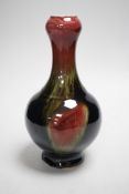 A Chinese flambé glazed garlic mouthed vase, early 20th century, 22cm