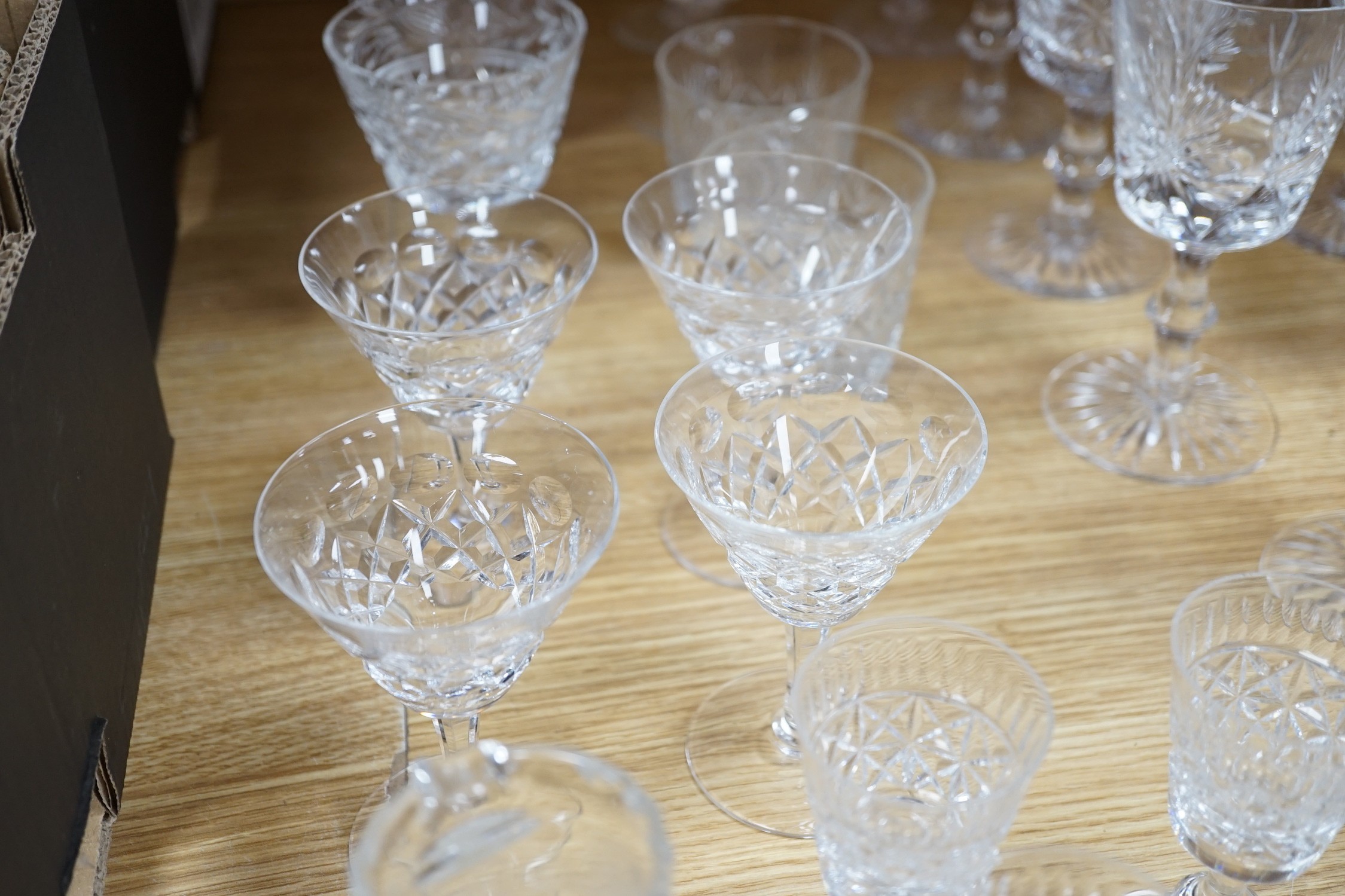 A set of six Edinburgh wine glasses, together with other mixed part-sets of glasses - Image 6 of 7