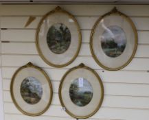 British School, 19th century, four watercolours, Rural and woodland scenes, in matching frames, 23 x