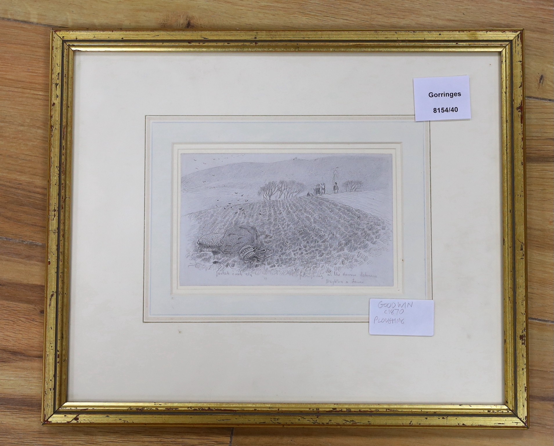 Albert Goodwin RWS (1845–1932), etching, Ploughing, Brighton, Lewes, inscribed in pencil, provenance - Bild 2 aus 5