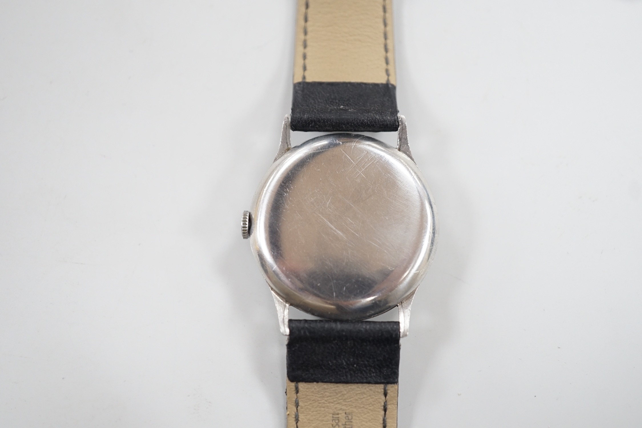 A gentleman's stainless steel Zenith manual wind wrist watch, the movement signed Mappin, on later - Image 2 of 4