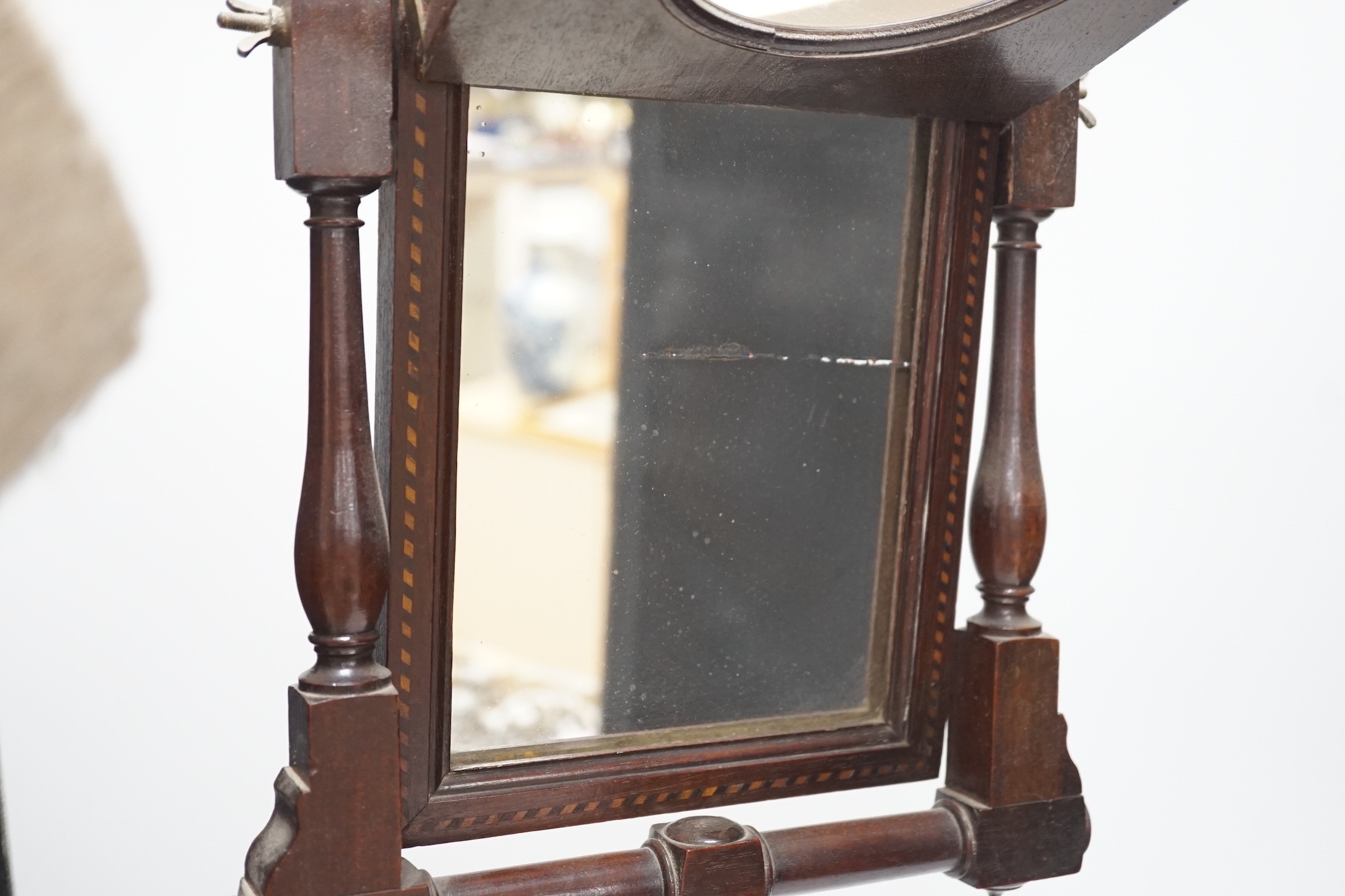 A late 19th century inlaid mahogany zograscope, 62cm - Image 3 of 3