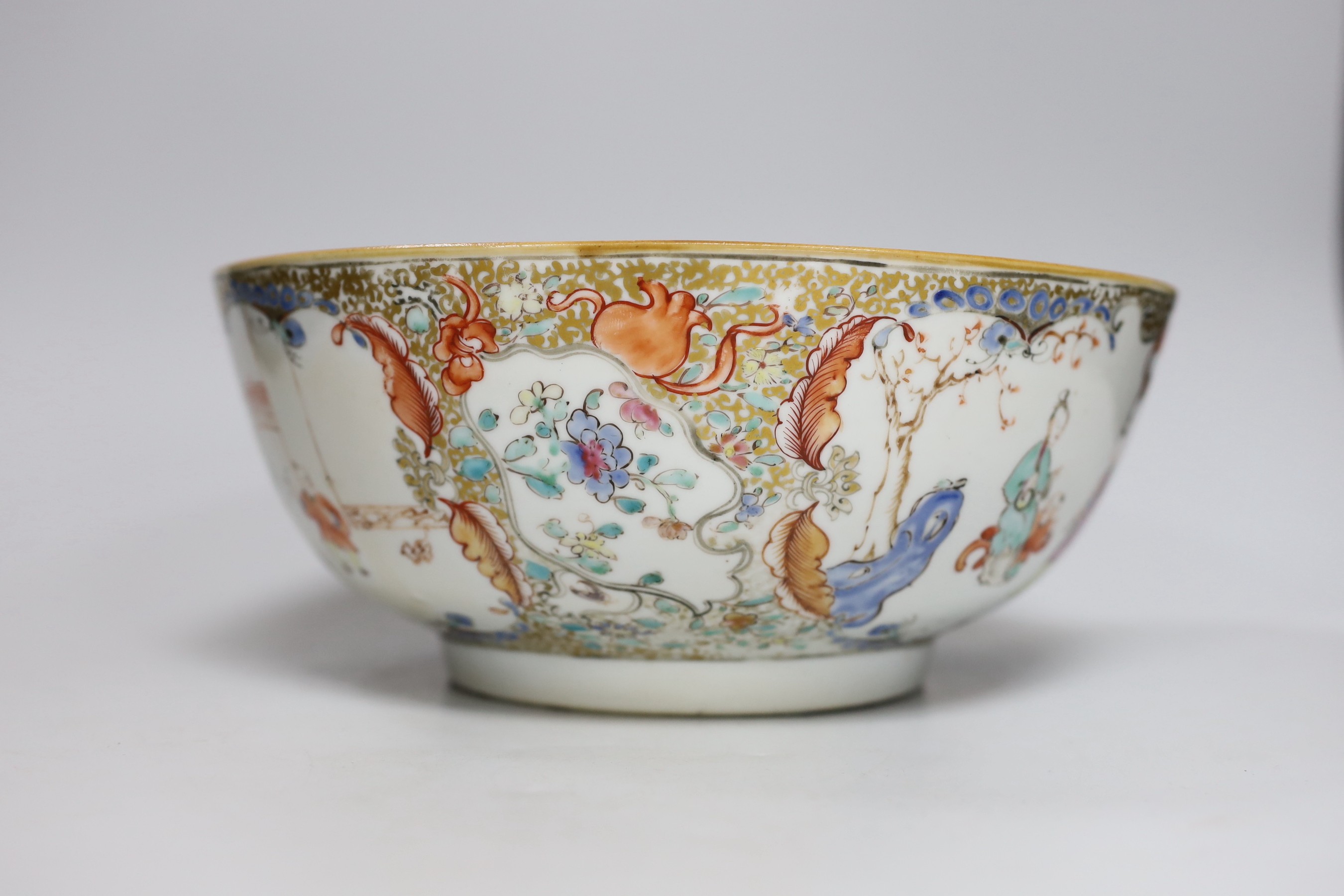 A Chinese famille rose ‘Mandarin’ bowl, Qianlong period, 26cm diameter - Image 3 of 6