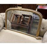 A Victorian giltwood overmantel mirror, width 120cm, height 66cm