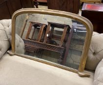 A Victorian giltwood overmantel mirror, width 120cm, height 66cm