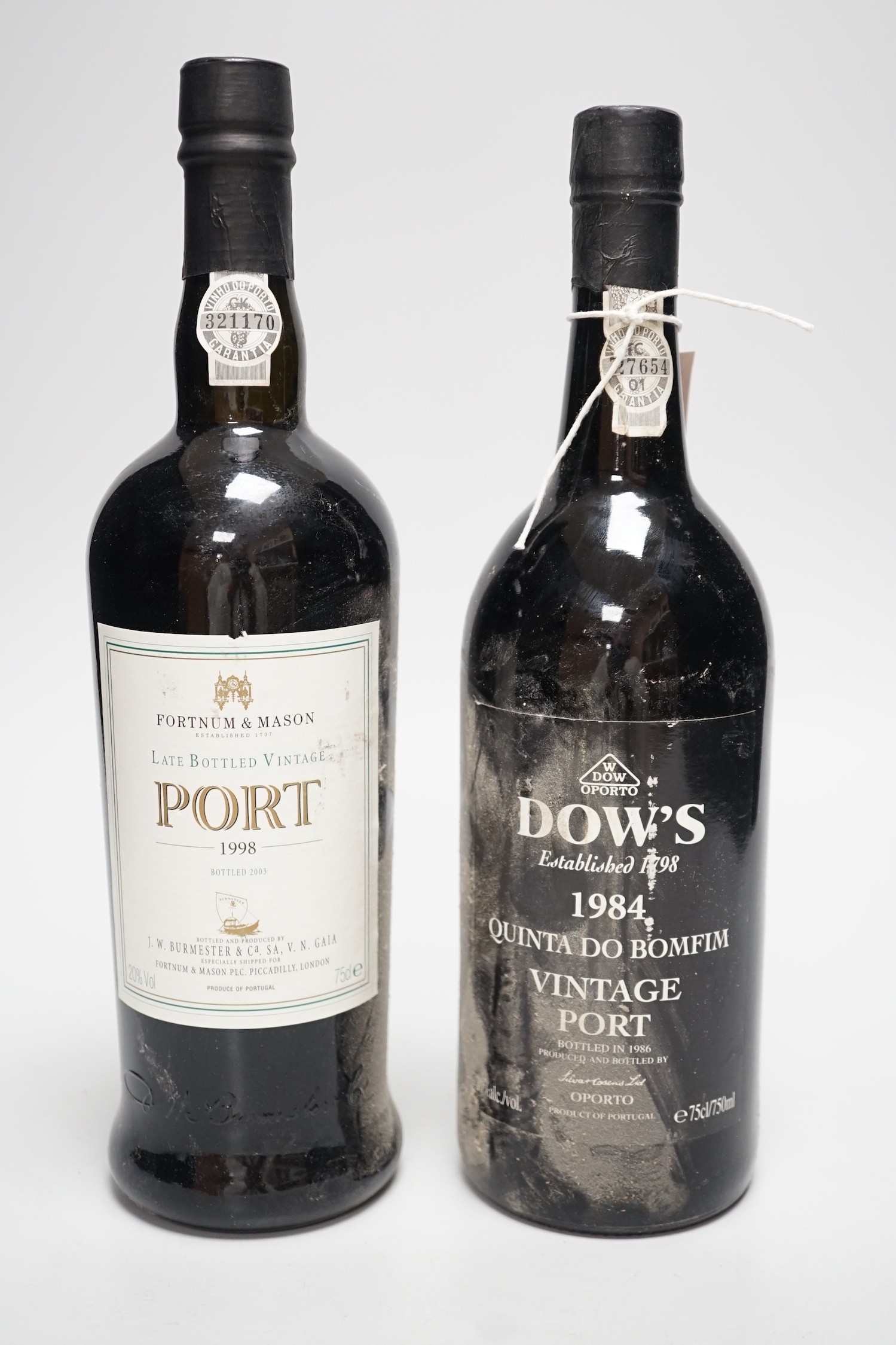 Two bottles of port including a Dow’s 1984 vintage port