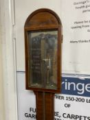 F. Tarelli- A George III mahogany stick barometer with silvered scale, height 96cm.