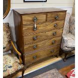 A George III mahogany six drawer two part chest, width 107cm, depth 51cm, height 133cm