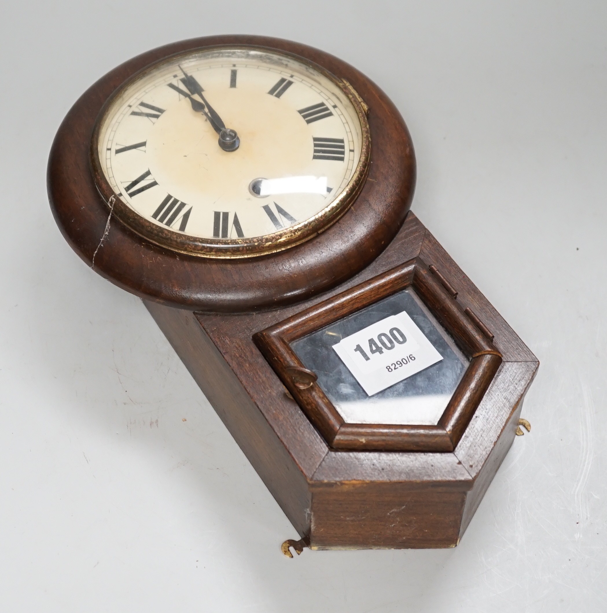 A small drop-dial wall clock, 31cm long