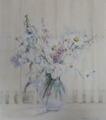 Nora Helen Cullen, watercolour, Still life of flowers in a vase, signed and dated '37, 47 x 40cm