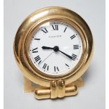 Cartier travelling alarm timepiece in case, serial number 0563187
