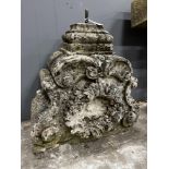 A carved stone corbel, width 60cm, height 60cm