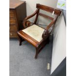 A Regency style mahogany metamorphic library chair