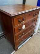 A small George III style mahogany chest of four drawers, width 64cm, depth 51cm, height 74cm