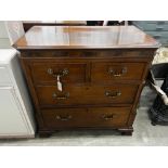 A George III mahogany four drawer chest on ogee bracket feet, width 93cm, depth 51cm, height 93cm