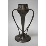 A Tudric pewter vase, model no. 029, 25cm tall