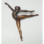 A bronze sculpture of a ballerina. 26cm wide