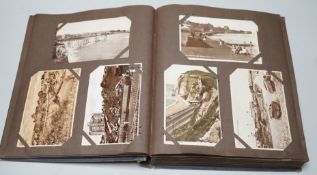 Two albums of topographical postcards