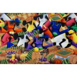 Minoc, (Haitian School), oil on canvas, Market scene, signed, 99 x 149cm