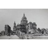 Sir Henry Rushbury (1889-1968), etching, St Paul's Cathedral 1942, signed in pencil, 25 x 37.5cm,