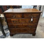 A George III oak chest of drawers, width 101cm, depth 49cm, height 98cm