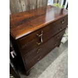 A George III inlaid mahogany chest, width 113cm, depth 55cm, height 98cm