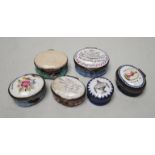 Six early 19th century South Staffordshire enamel patch boxes.