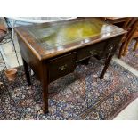 A George III mahogany kneehole writing table, width 97cm, depth 49cm, height 74cm