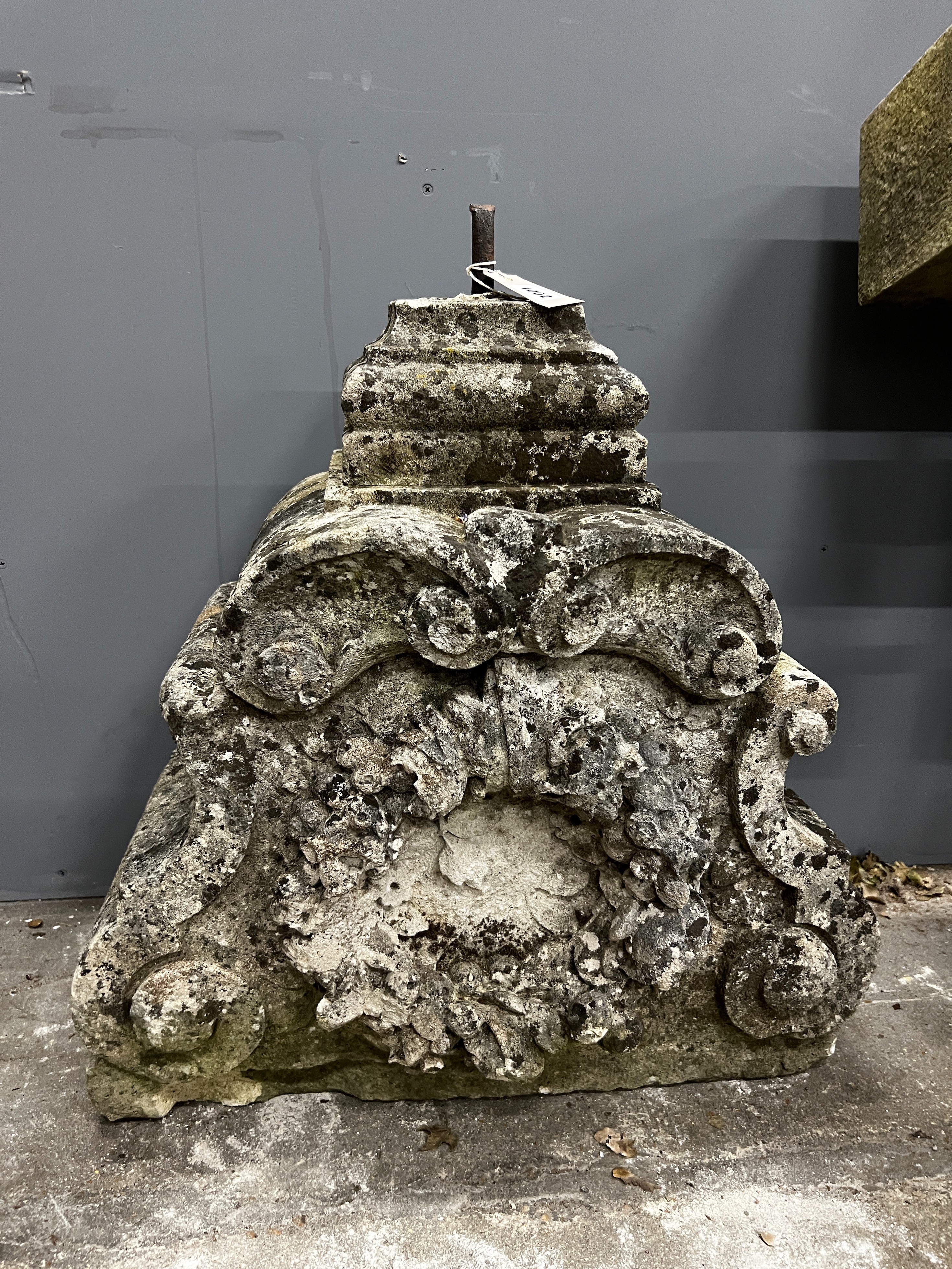 A carved stone corbel, width 60cm, height 60cm - Image 2 of 3