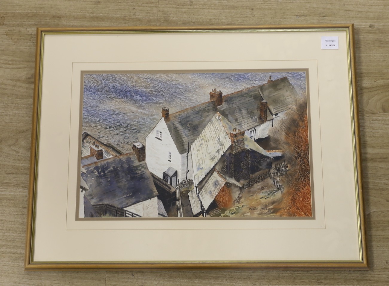 Robert Price (contemporary), watercolour, Cornish rooftops, signed and dated ‘94, 33 x 52cm - Image 2 of 2