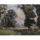 Roy W. Armes , oil on canvas, Wooded landscape possibly Epsom, signed, 39 x 49cm