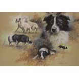 Mick Cawston (1959-2006), limited edition print, Sheepdog vignettes, signed in pencil, 47 x 61cm