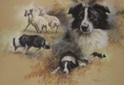 Mick Cawston (1959-2006), limited edition print, Sheepdog vignettes, signed in pencil, 47 x 61cm