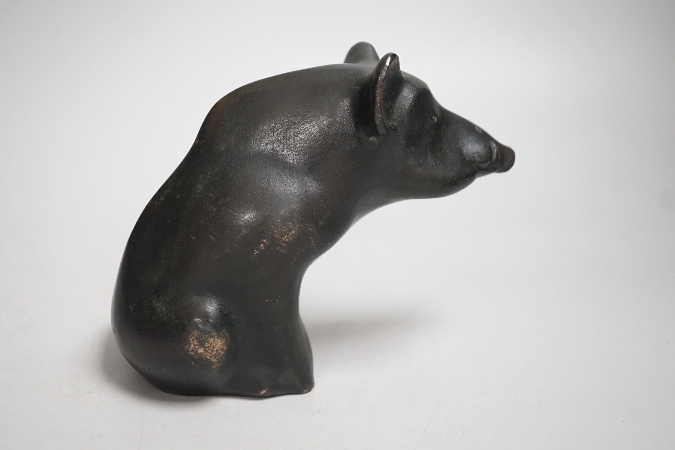 Claude Lhoste (French, 1929-2010), a limited edition cast Bronze model of a Boar, numbered 52-250 - Image 2 of 4