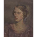 English school, early 20th century, oil on canvas, Portrait of a lady, unframed, 61 x 51cm