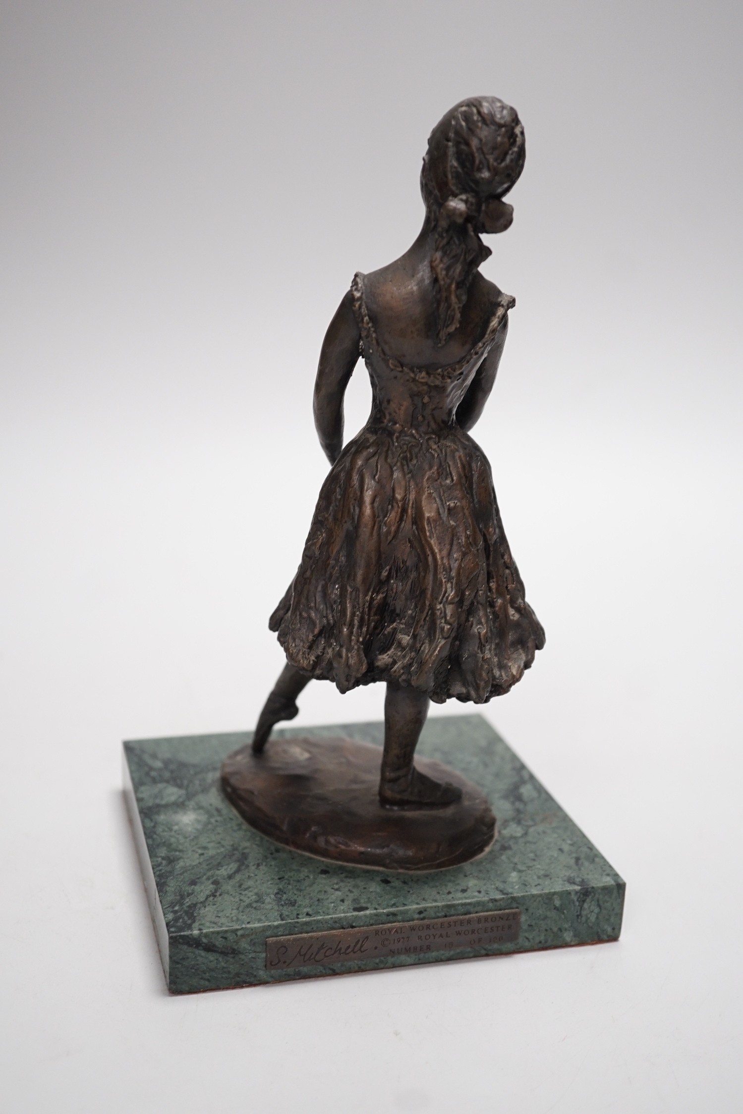 A Royal Worcester limited edition bronze model of Prelude on marble base. 23cm tall, Limited edition - Image 3 of 5