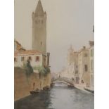 Frank Galsworthy (1863-1959), watercolour, Venetian canal scene, signed and dated 1922, 50 x 36cm